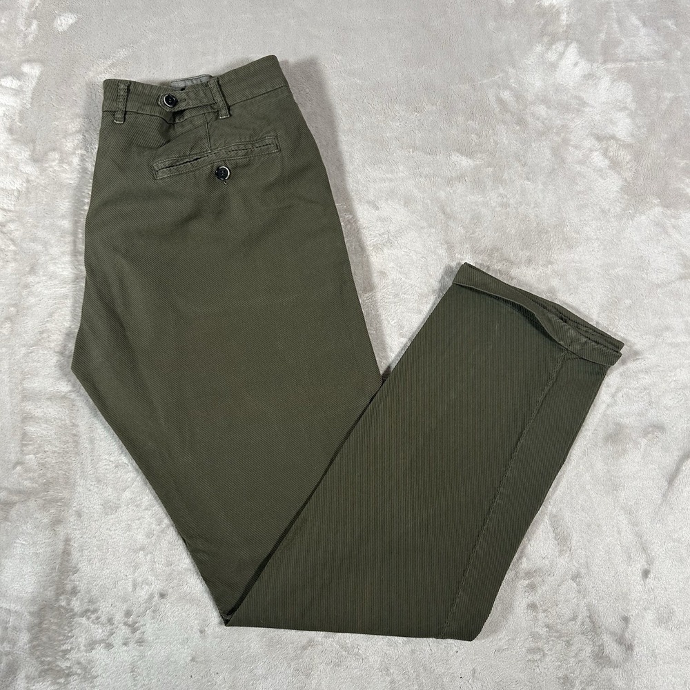 Barena Venezia Rampin Chino Mens 38x33 Green Adjustable Waist Stretch Made Italy